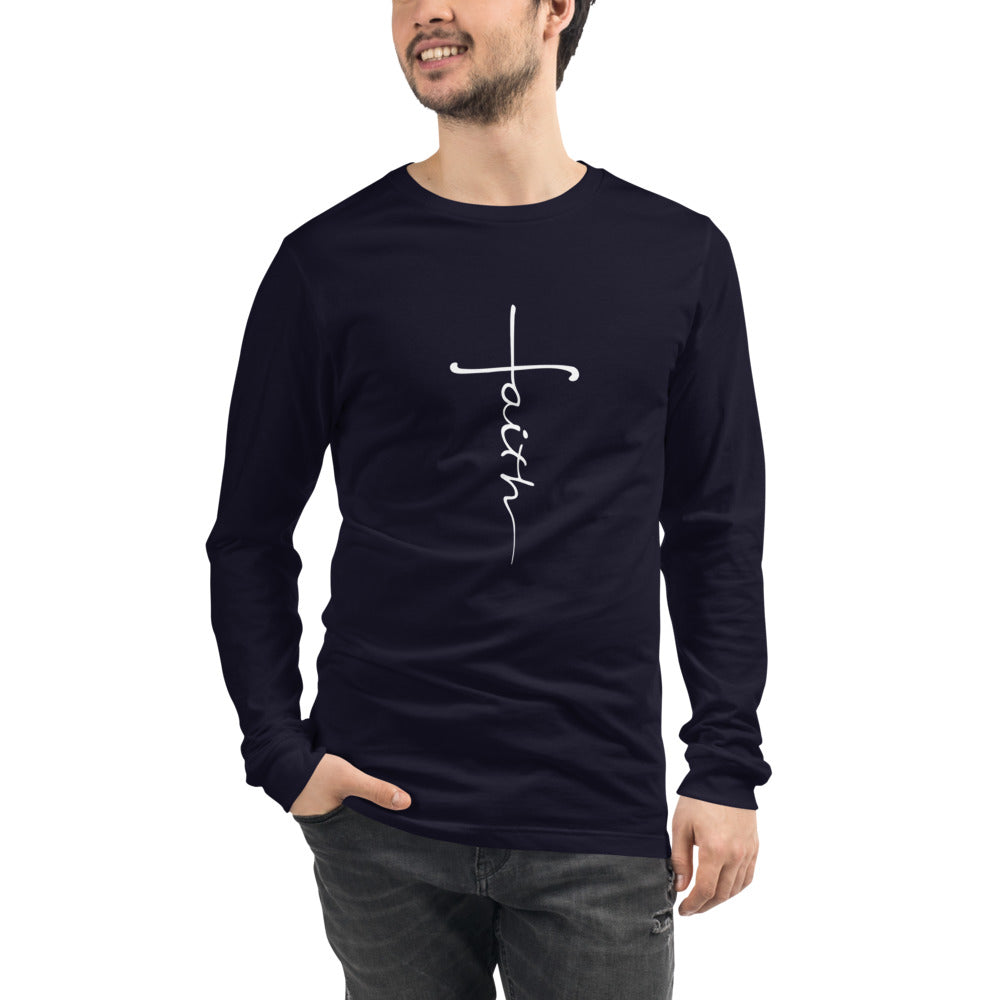 Unisex Long Sleeve Christian Tee, Faith