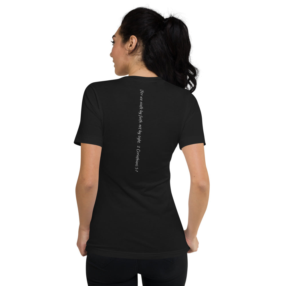 Unisex Short Sleeve V-Neck Christian T-Shirt, Faith