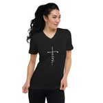 Load image into Gallery viewer, Unisex Short Sleeve V-Neck Christian T-Shirt, Faith
